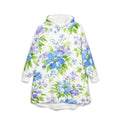 Blue Lavender Floral Wearable Hoodie