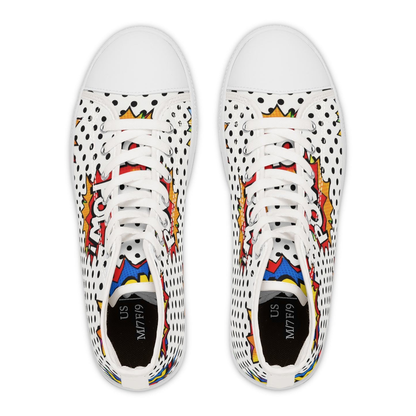 Women's High Top Sneakers — Retro Comic 'POW' Pop Art Print