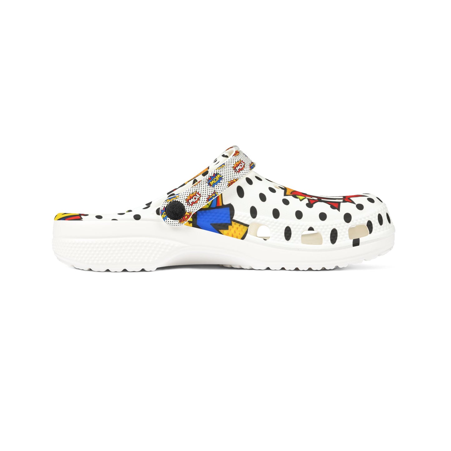 Comic Pop Art EVA Foam Clogs – "WOW" & "POW" Graphic Slip-On Shoes