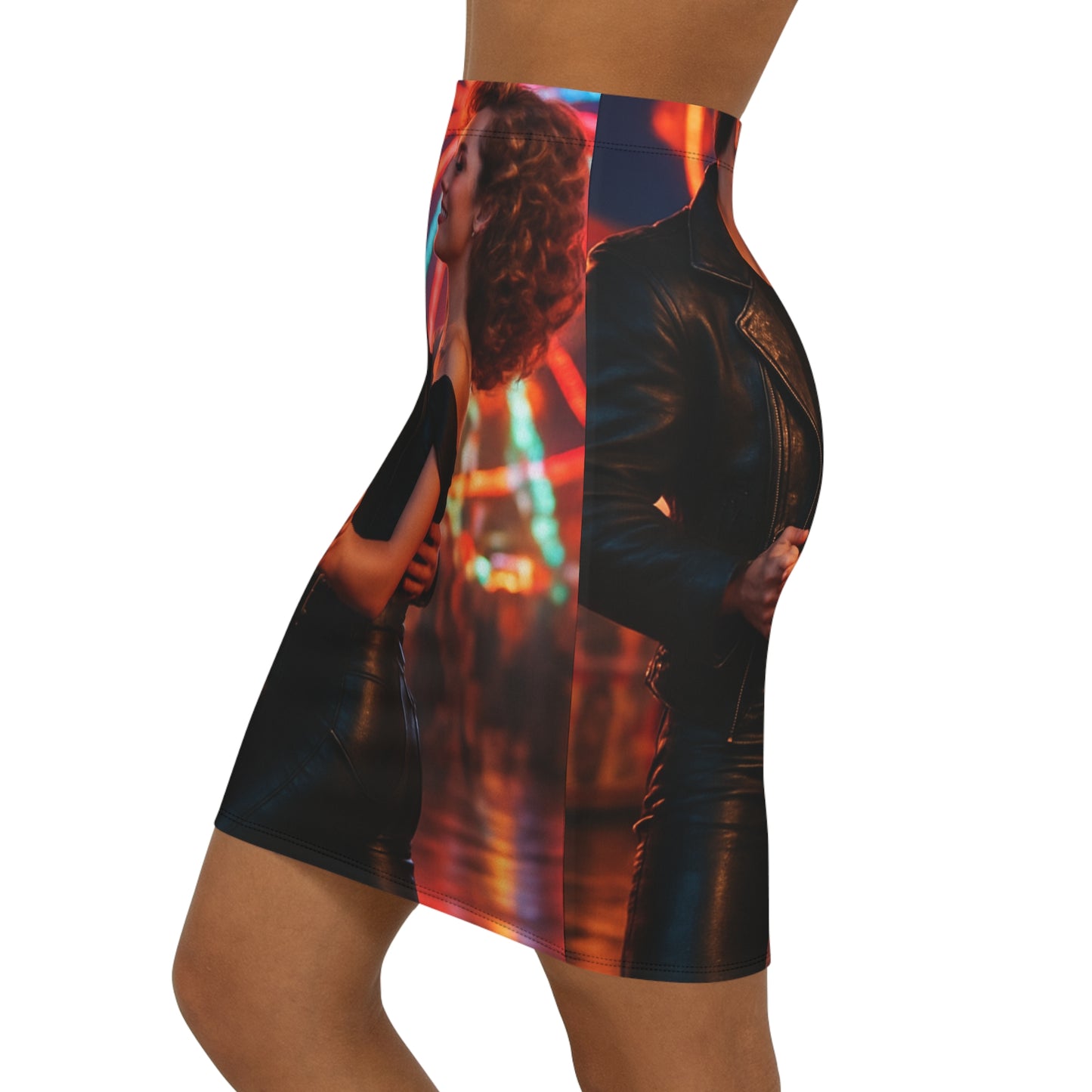 Grease Vibes Mini Skirt — Retro Hollywood Glamour Neon Carnival Nights