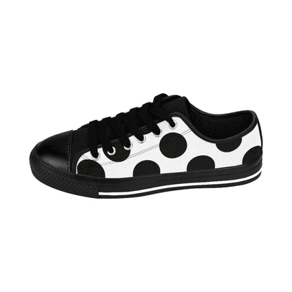 Polka Dot Canvas Sneakers — Black & White Retro Women's Shoes