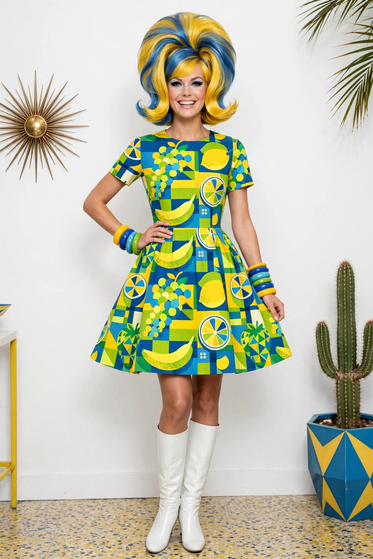 Cubist Fruit Salad Geometric Fabric