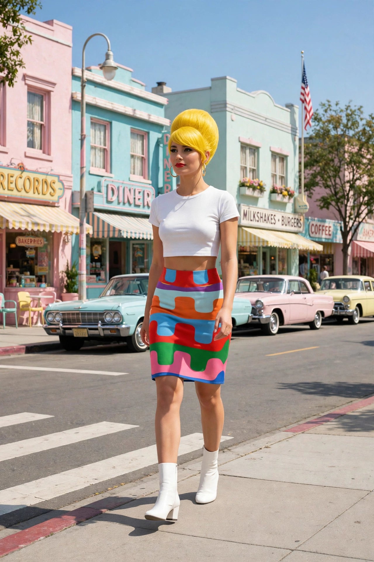 Retro Stack - Color Block Pencil Skirt