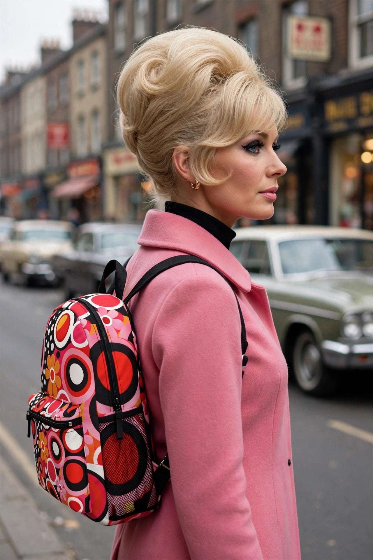 Retro Circles Flower Backpack