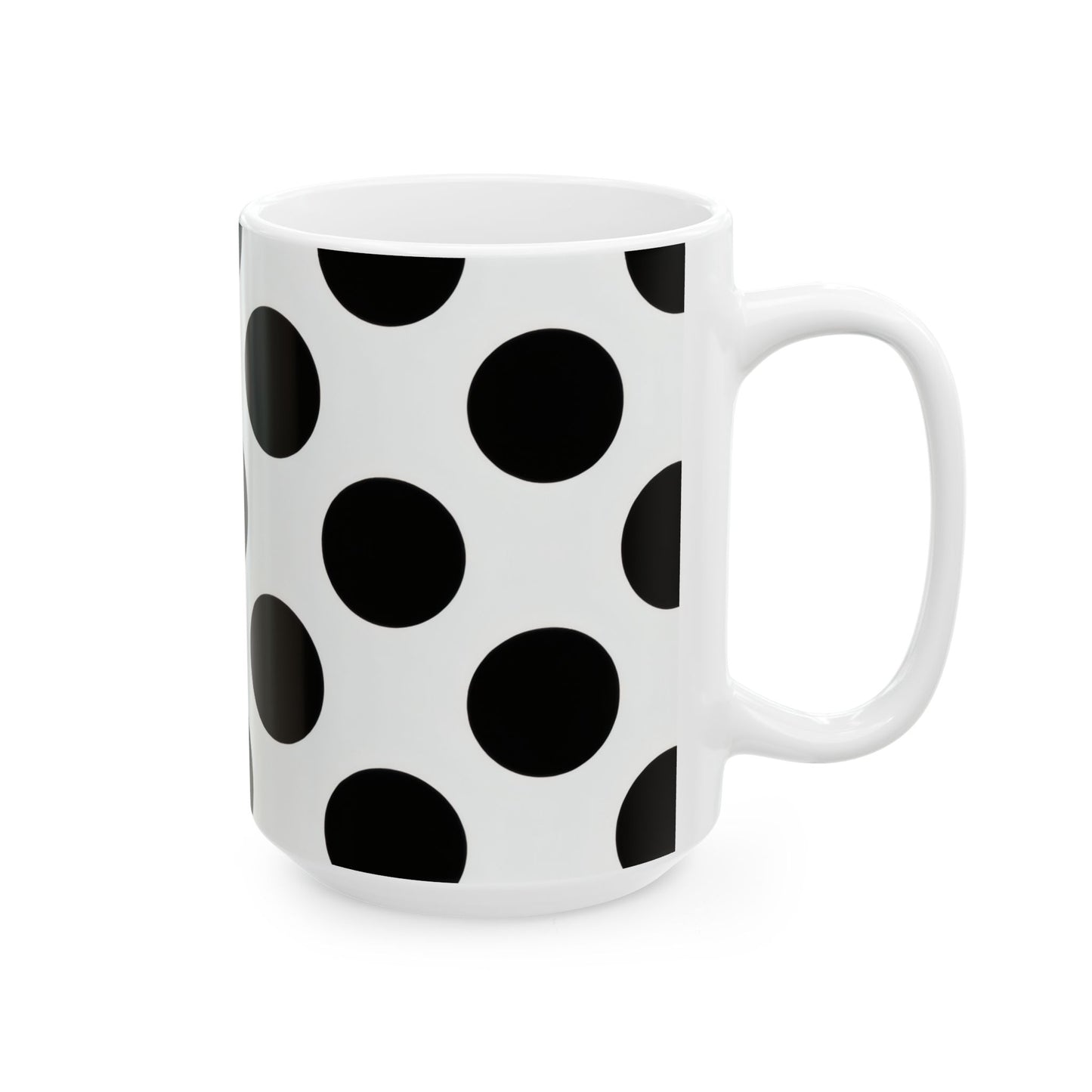 Black Polka Dot Ceramic Mug – Classic Retro 11oz & 15oz Coffee Cup