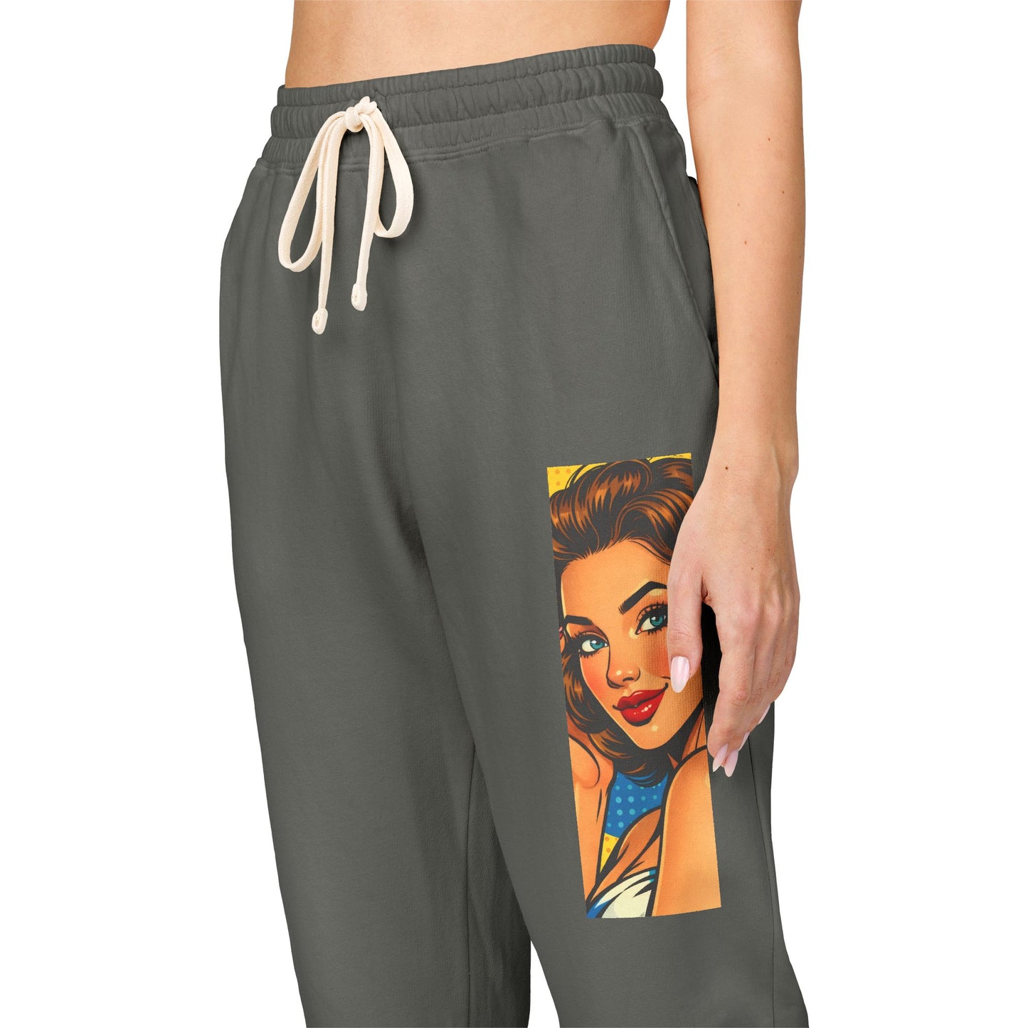 Retro Pin-Up Girl Comic Print Men's Joggers