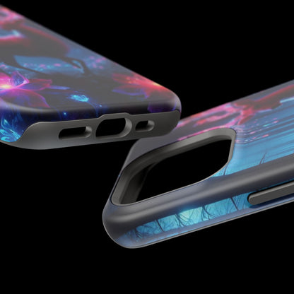 Magnetic Impact-Resistant Phone Case — Neon Fantasy Deer Forest Design