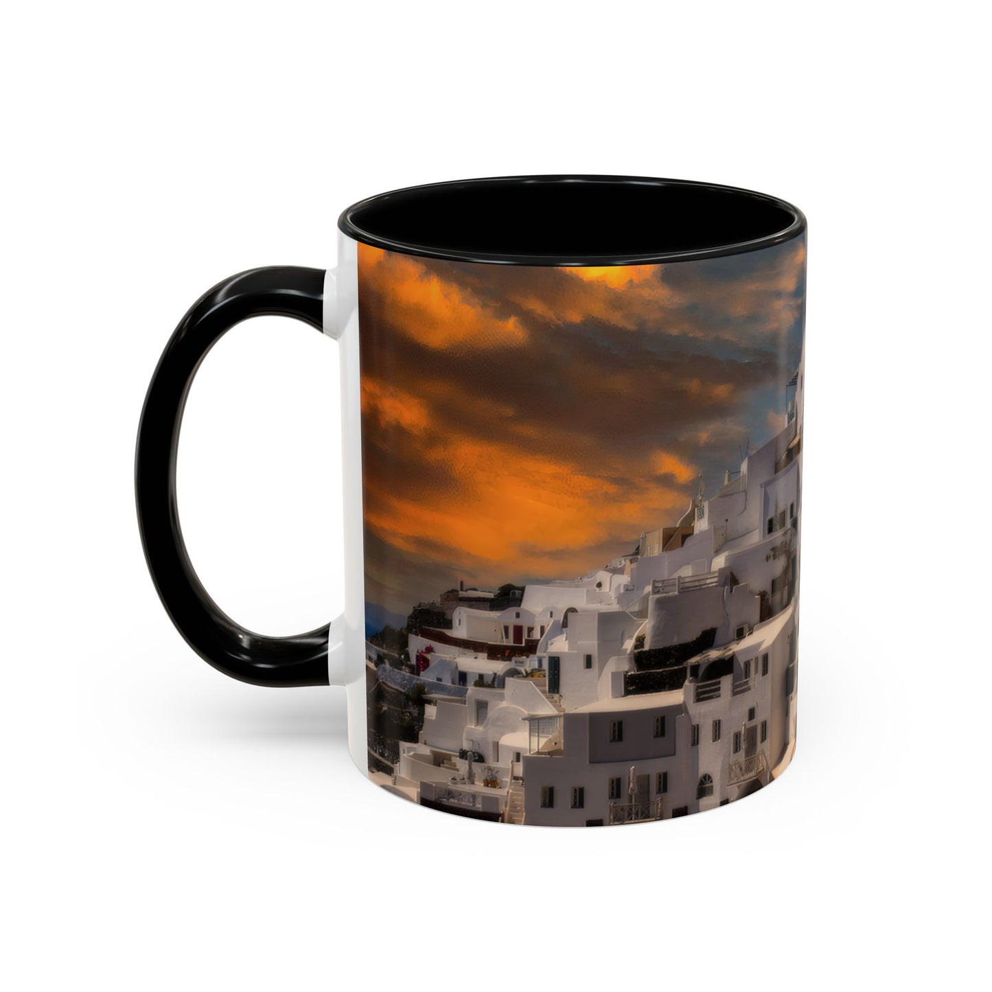 Santorini Sunset Mug, Oia Greece Coffee Cup, Mediterranean Architecture Travel Gift, Greek Island Home Decor, Aesthetic Santorini Souvenir