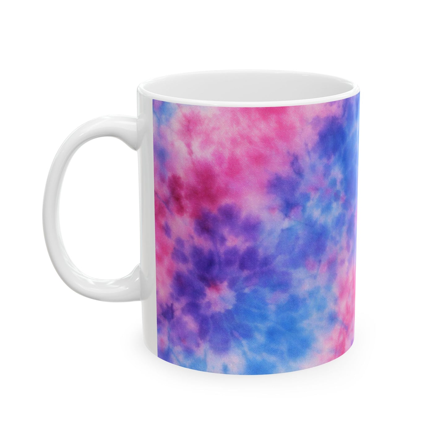 Tie-Dye Cloud Ceramic Mug — Pink & Blue Swirl Coffee Cup (11oz, 15oz)
