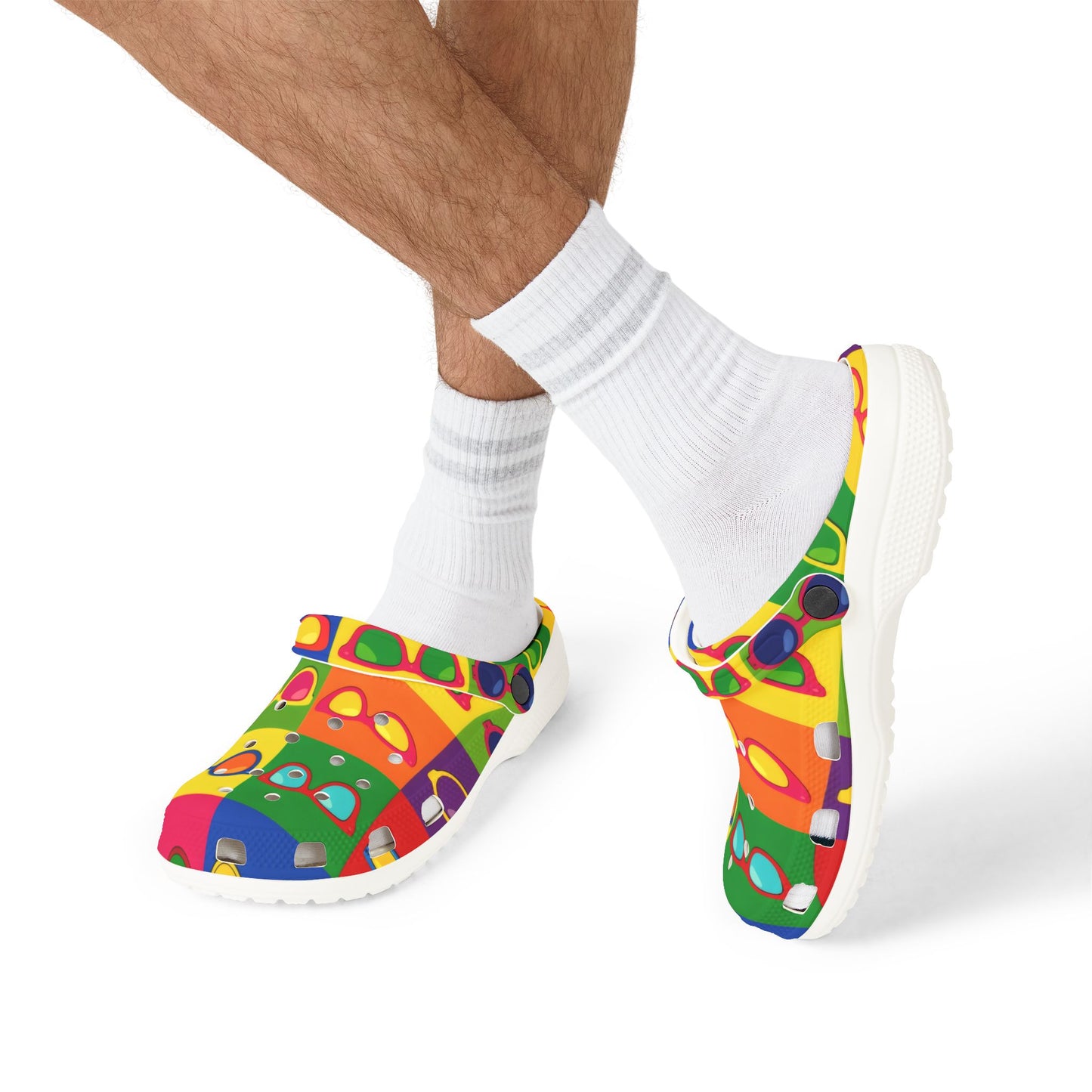 Colorful Sunglasses Pop Art Clogs - EVA Foam Slip-On Shoes