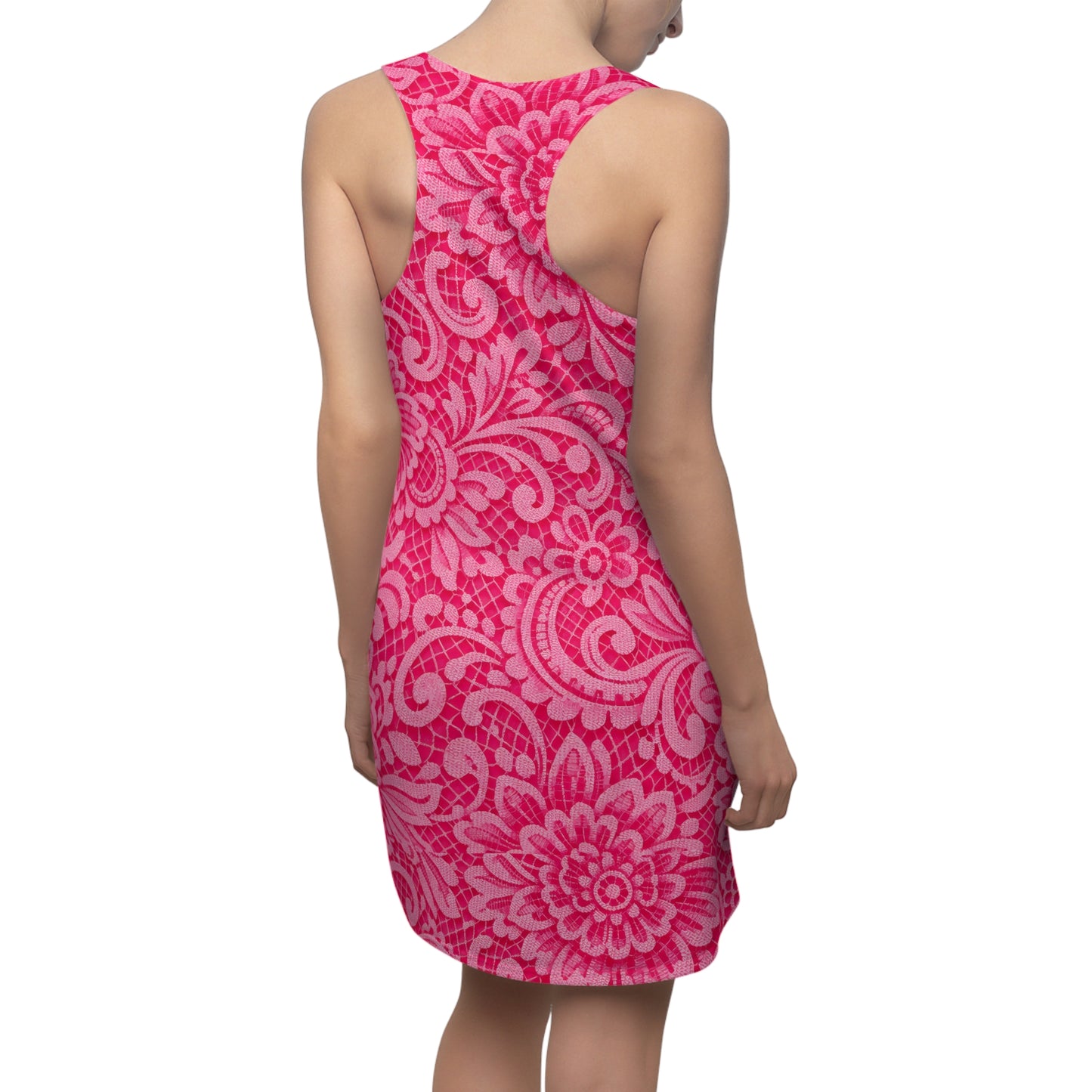 Pink Floral Racerback Dress - All-Over Print Women's Summer Dress