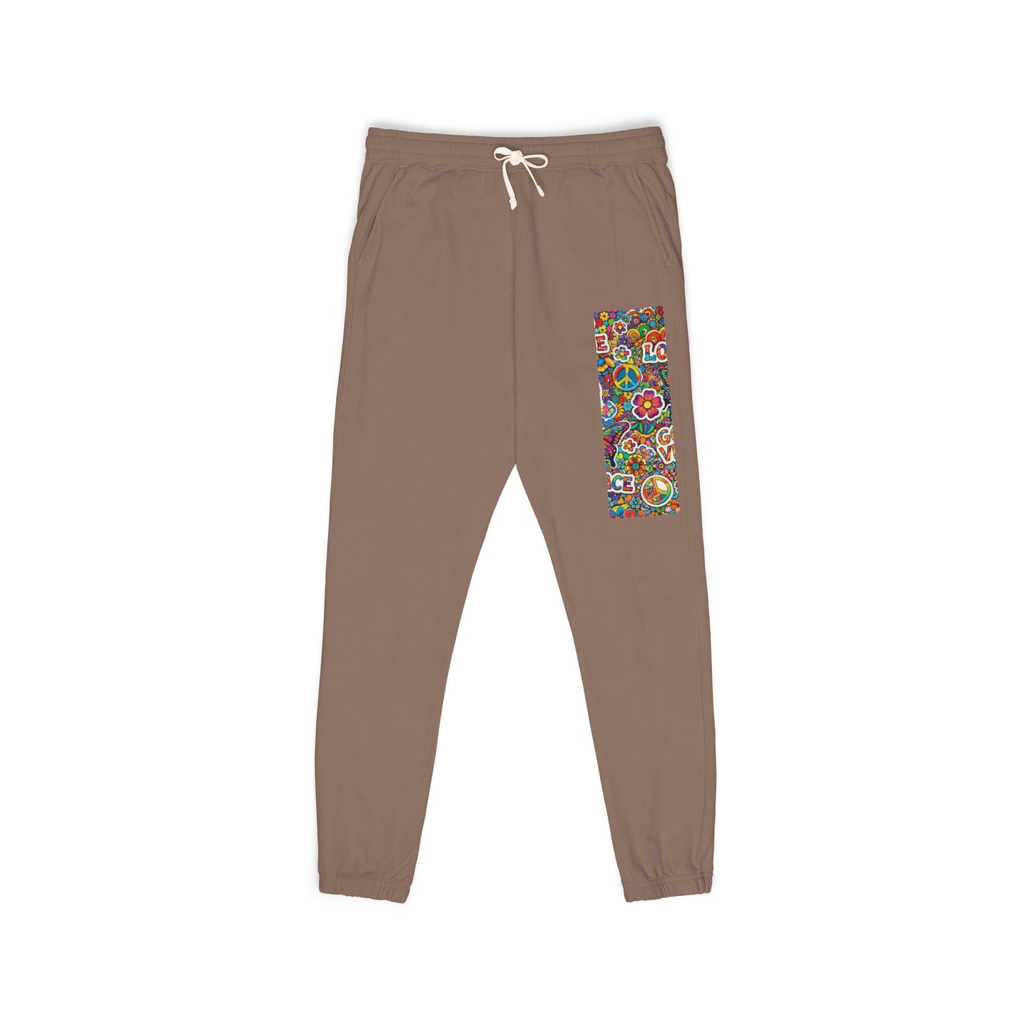 Hippie Peace Love Floral Print Men's Joggers