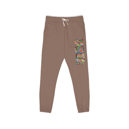 Hippie Peace Love Floral Print Men's Joggers