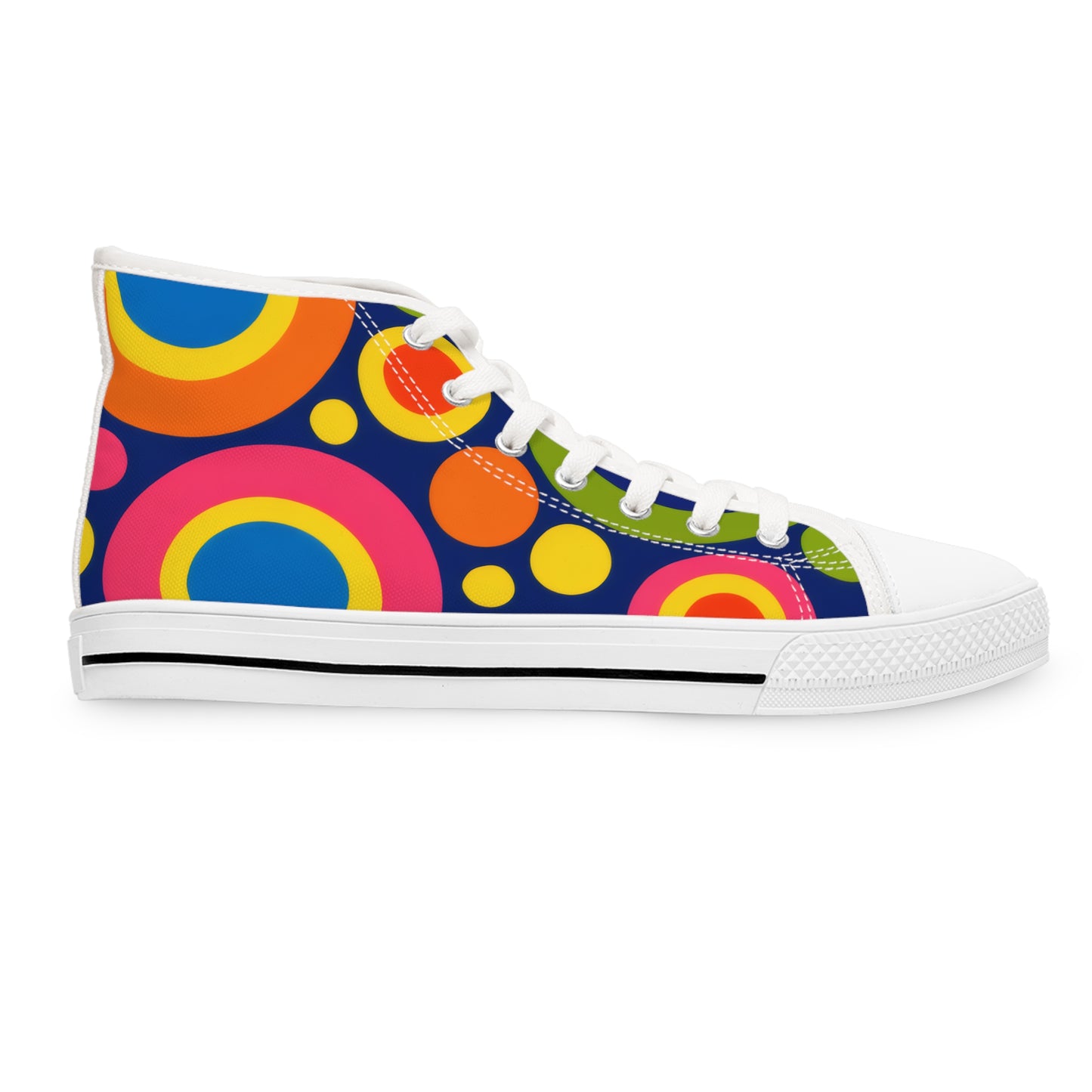 Retro Rainbow Circles Women's High Top Sneakers