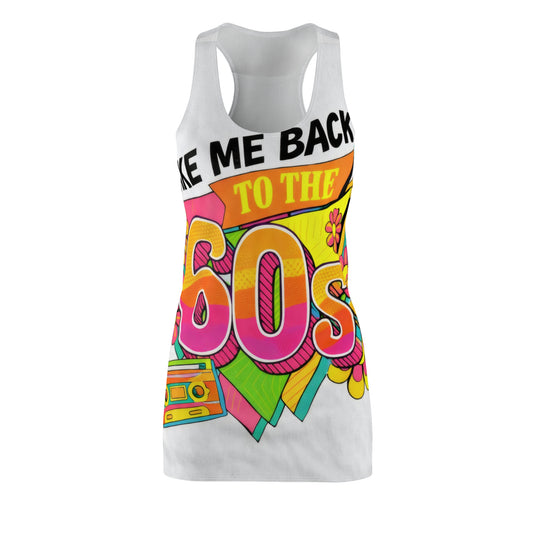 Take Me Back to the 60s Racerback Dress — Retro Flower Power AOP