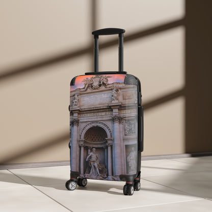 Trevi Fountain Illustration Suitcase | Rome Travel Landmark Luggage
