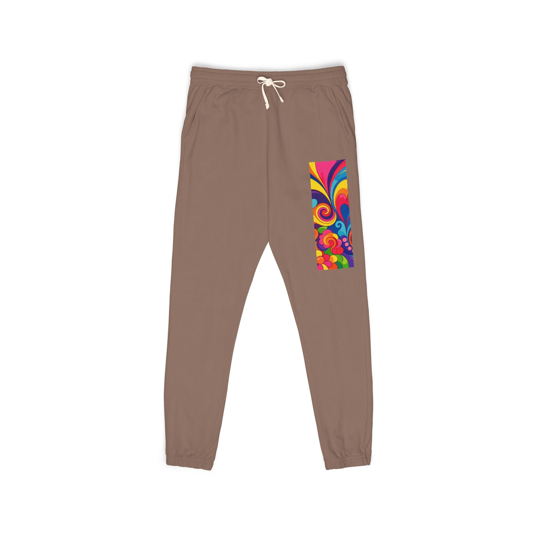 Floral Psychedelic Joggers — Colorful Side Panel Sweatpants