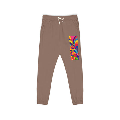 Floral Psychedelic Joggers — Colorful Side Panel Sweatpants