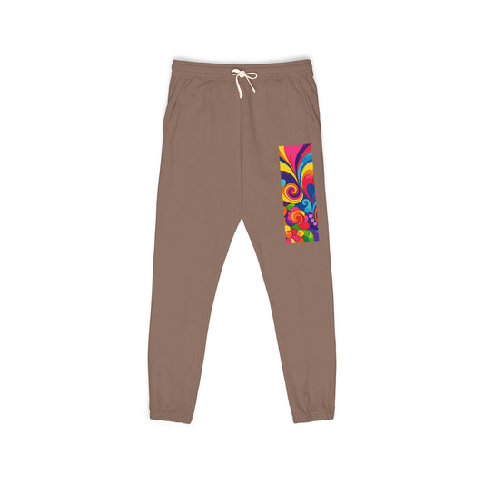 Floral Psychedelic Joggers — Colorful Side Panel Sweatpants