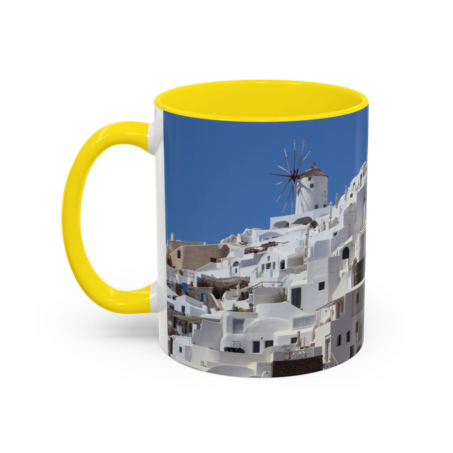 Santorini White Houses Photo Mug | Accent Coffee Mug