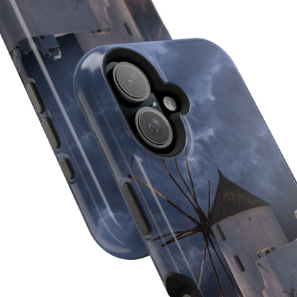 Santorini Windmill Sunset phone case | Magnetic impact-resistant case Greek Island Travel Gift