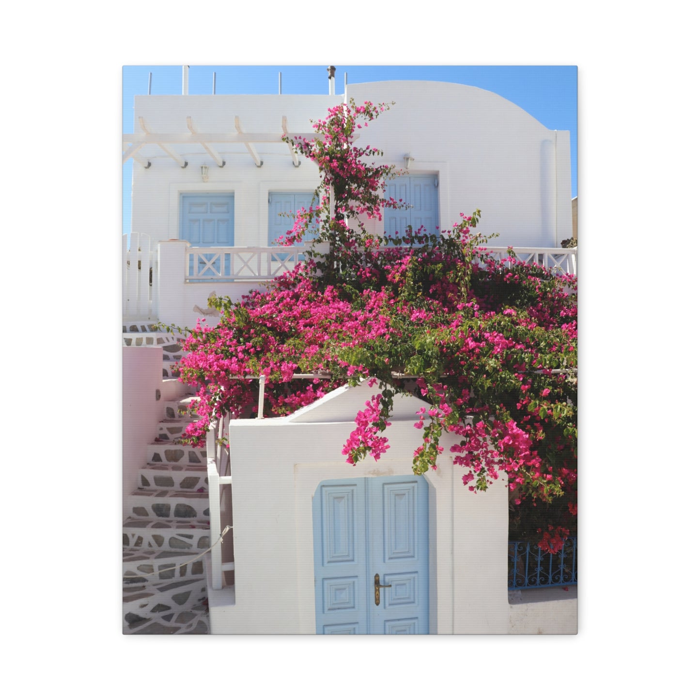 Santorini Bougainvillea Matte Canvas