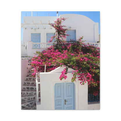 Santorini Bougainvillea Matte Canvas