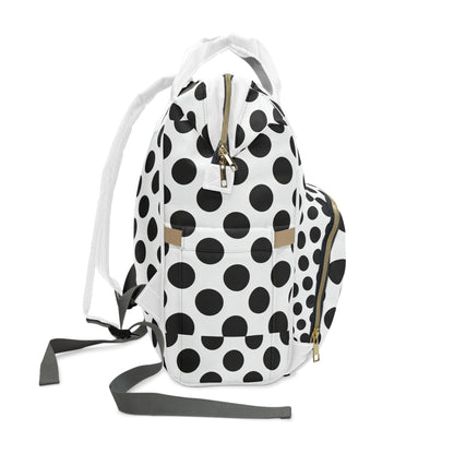Polka Dot Multifunctional Diaper Backpack — Stylish Baby Bag with Multiple Pockets