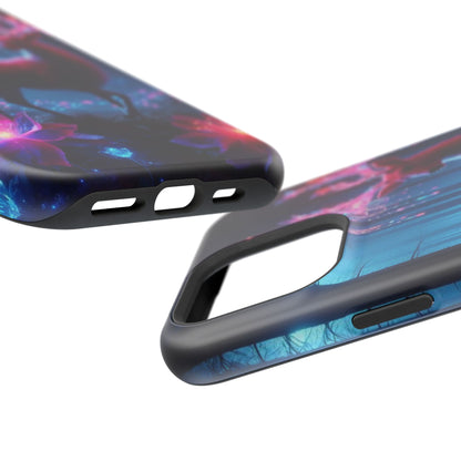 Magnetic Impact-Resistant Phone Case — Neon Fantasy Deer Forest Design