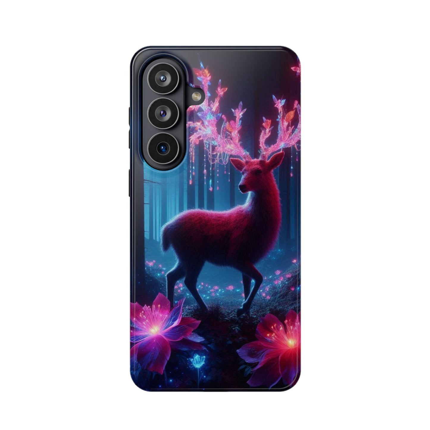 Magnetic Impact-Resistant Phone Case — Neon Fantasy Deer Forest Design