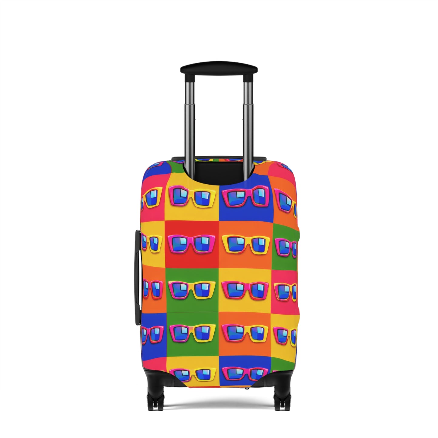 Bright Sunglasses Pattern Luggage Cover — Colorful Travel Suitcase Protector