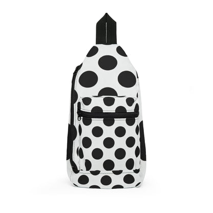 Polka Dot Sling Bag – Black & White Retro Crossbody