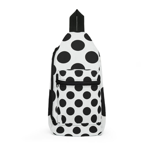 Polka Dot Sling Bag – Black & White Retro Dot Crossbody