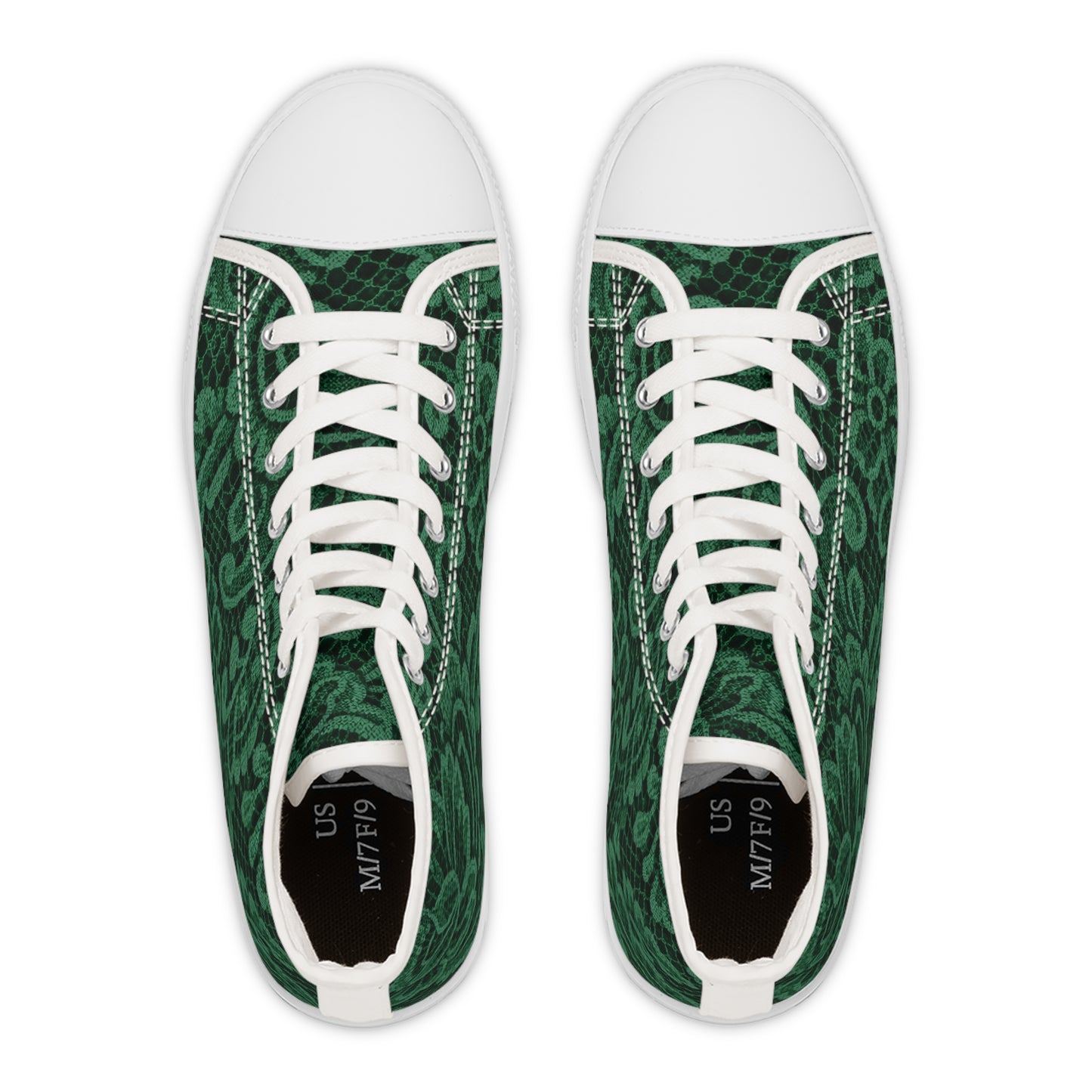 Women’s High Top Sneakers — Emerald Lace Floral Print