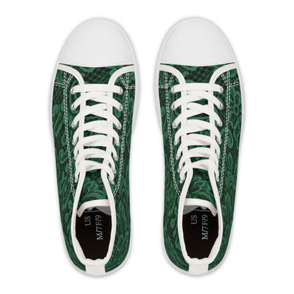 Women’s High Top Sneakers — Emerald Lace Floral Print