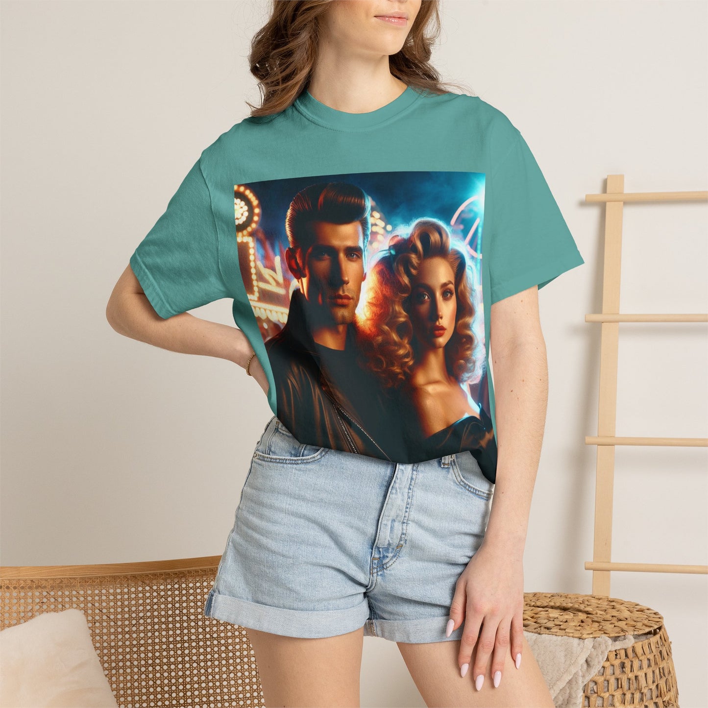 Summer Nights Cinema Tee — Vintage 1950s Carnival Romance Graphic T-Shirt