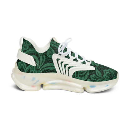 Eco-Friendly Women's Mesh Sneakers - Stylish Green Floral Design
