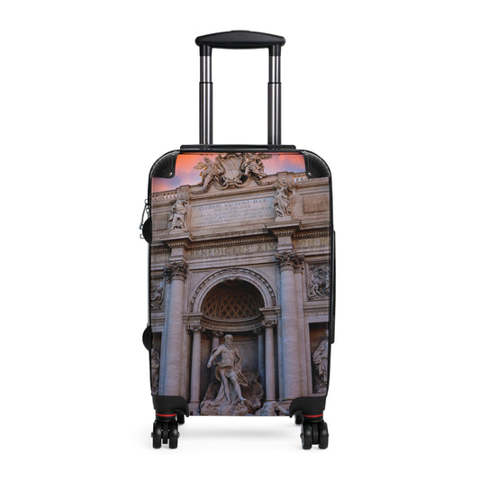 Trevi Fountain Illustration Suitcase | Rome Travel Landmark Luggage
