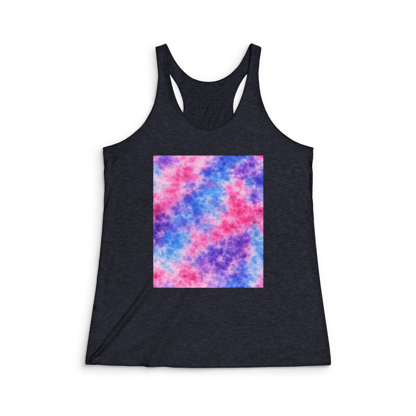 Women's Tie-Dye Racerback Tank Top — Pink & Blue Cloud Print