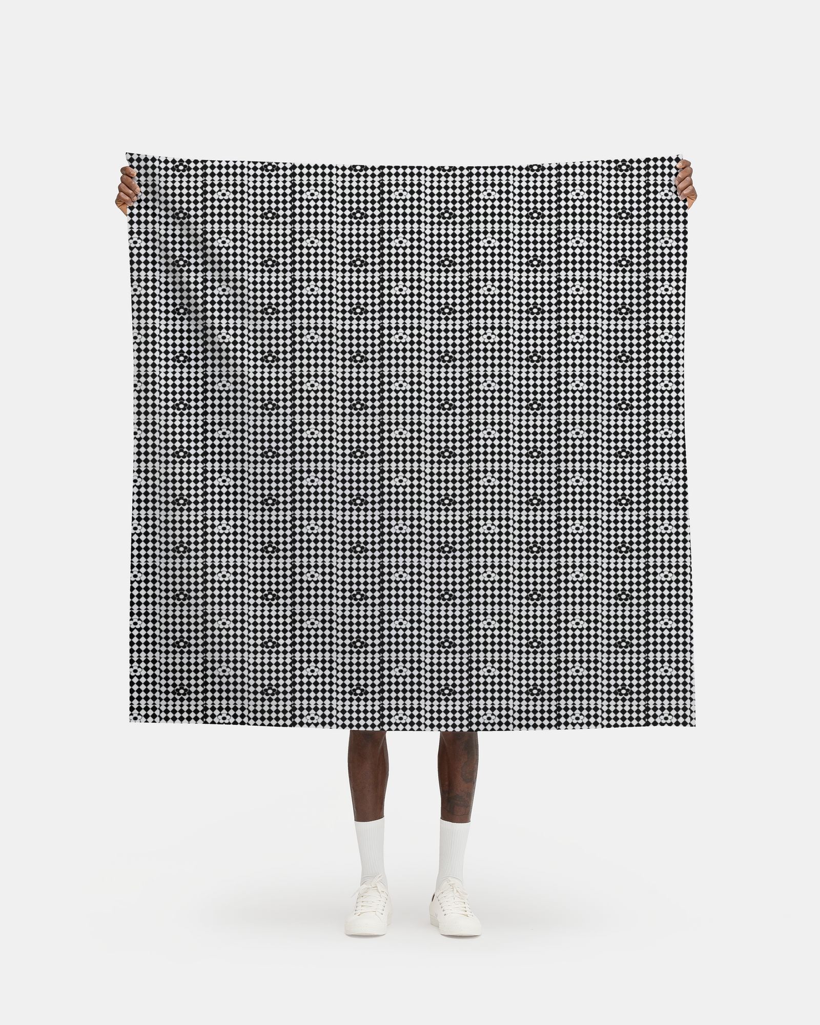 Monochrome Daisy Harlequin Fabric