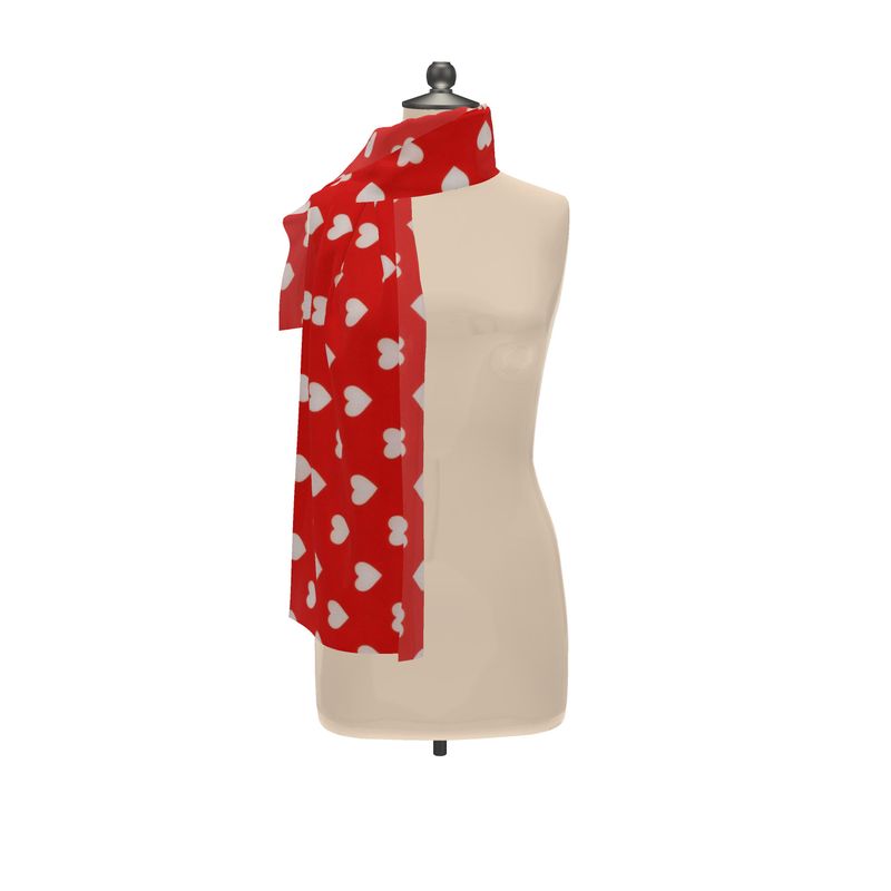 Scarf Wrap Romantic Red Hearts Pattern Scarf Shawl