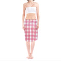 Sarong Pink Gingham Checkered Beach Sarong Wrap