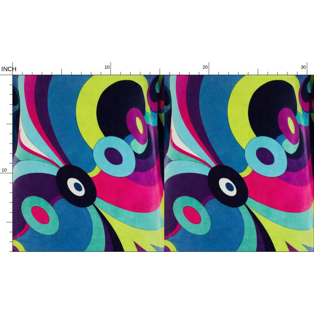 Psychedelic 70s inspired Pucci Style Swirl Pattern  Fabric Printing