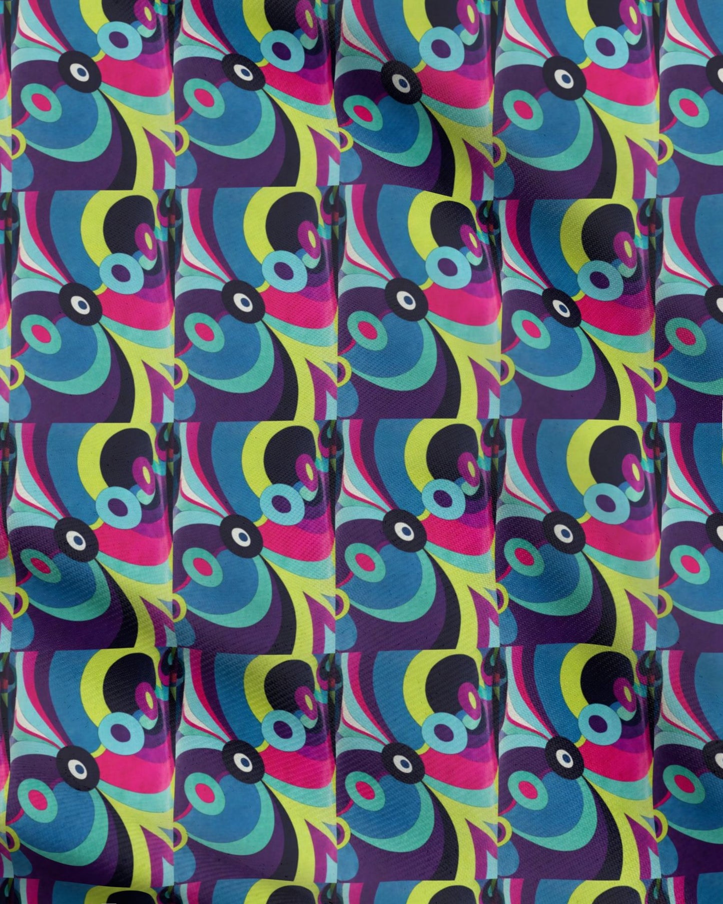 Psychedelic 70s inspired Pucci Style Swirl Pattern  Fabric Printing