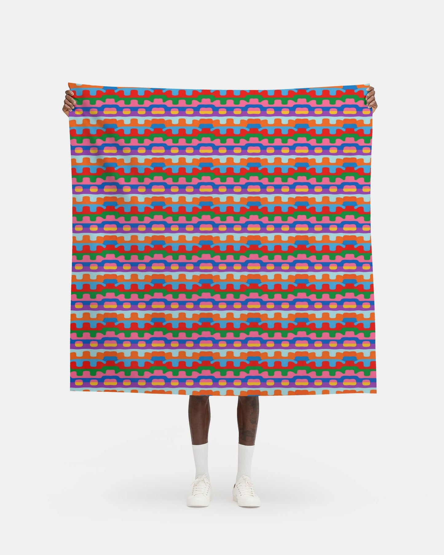 Retro 70s Geometric Wave Bauhaus Inspired Fabric Printing