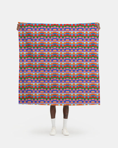Retro 70s Geometric Wave Bauhaus Inspired Fabric Printing