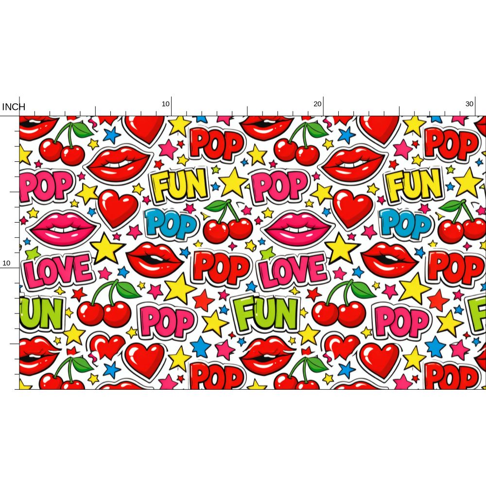 Comic Book Retro Pop Art Inspired Fabric Printing