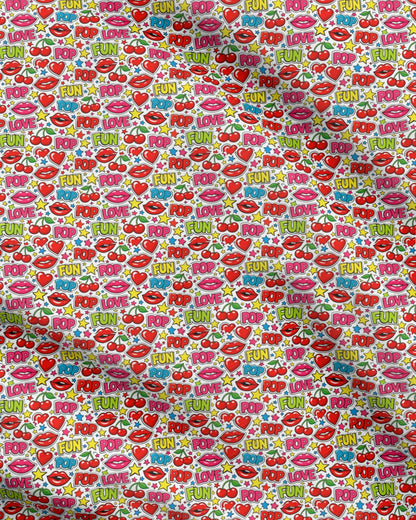 Comic Book Retro Pop Art Inspired Fabric Printing