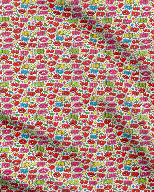 Comic Book Retro Pop Art Inspired Fabric Printing