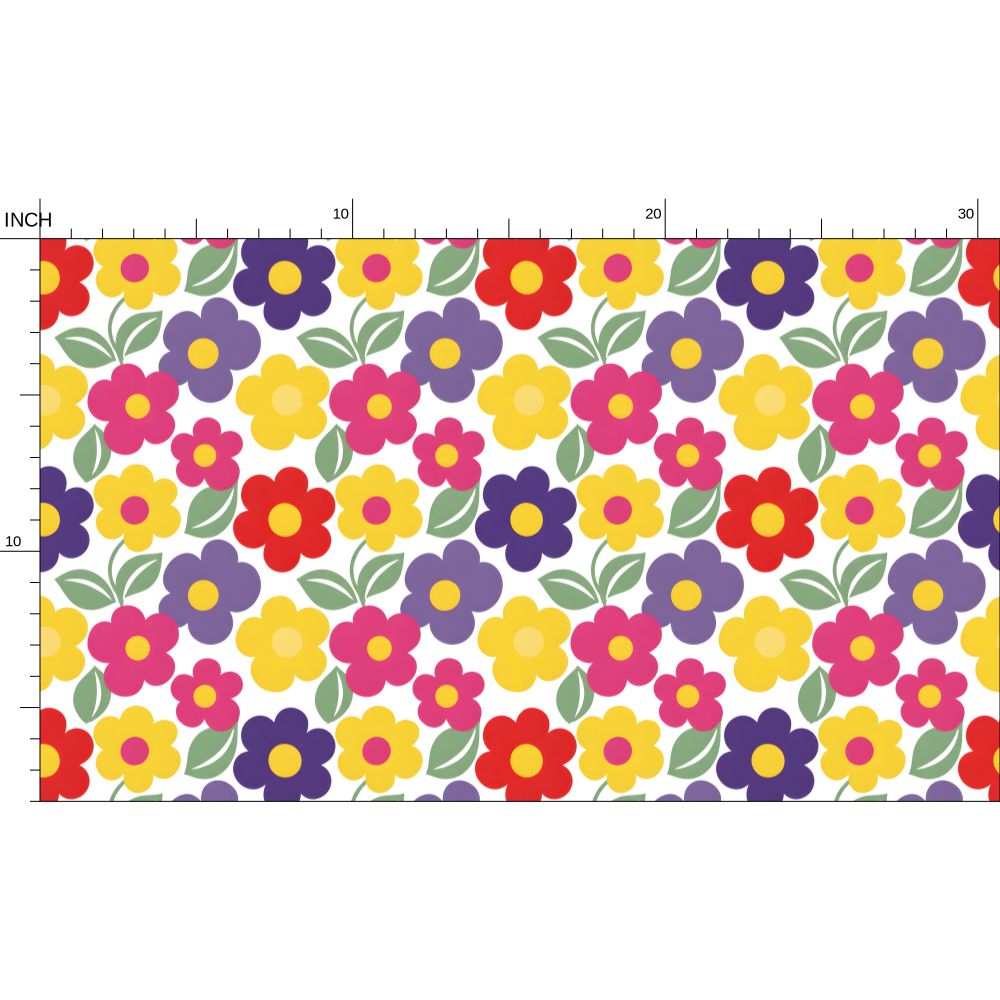 60s Floral Pop Art Pattern Fabric Printing